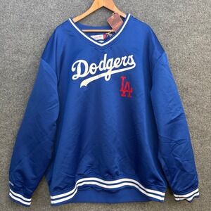 Dodgers Mens Jacket 4XL Mitchell and Ness Royal Blue Satin Pullover